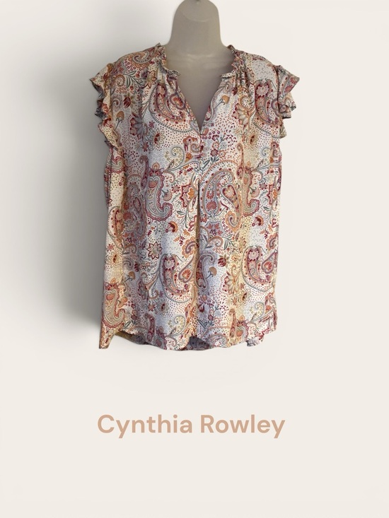 Cynthia Rowley Tops - GORGEOUS Cynthia Rowley Multicolor Paisley Ruffle Sleeve Blouse PLUS: 3X     #H
